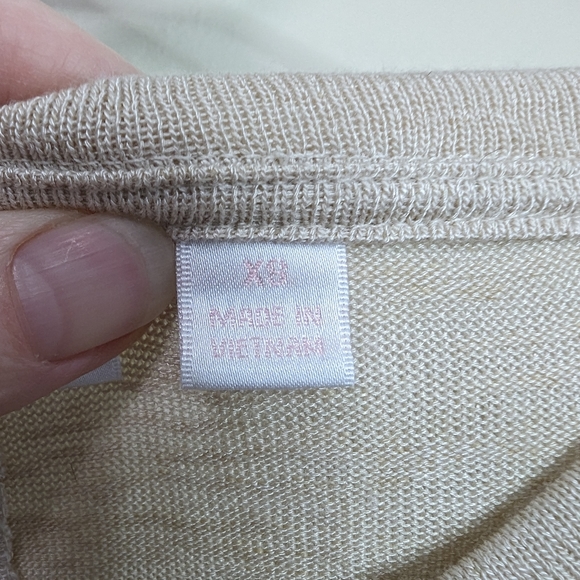 Belle Beach by Kim Gravel Breezy Knit Drawstring Long Sleeve Top Oversized XS - Picture 4 of 5